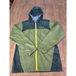 Columbia Lightweight Rain Windbreaker Jacket Kids Green Size Medium